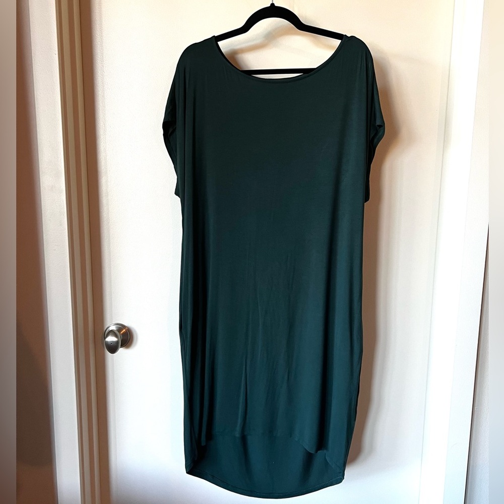 Universal Standard “Helen” Liquid Jersey Dress in Forest Green
